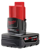 Milwaukee M12 48-11-2460 Rechargeable Battery Pack, 12 V Battery, 6 Ah